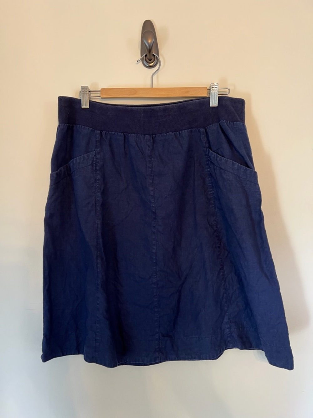 Eileen Fisher Linen Navy A-Line Women's Skirt
